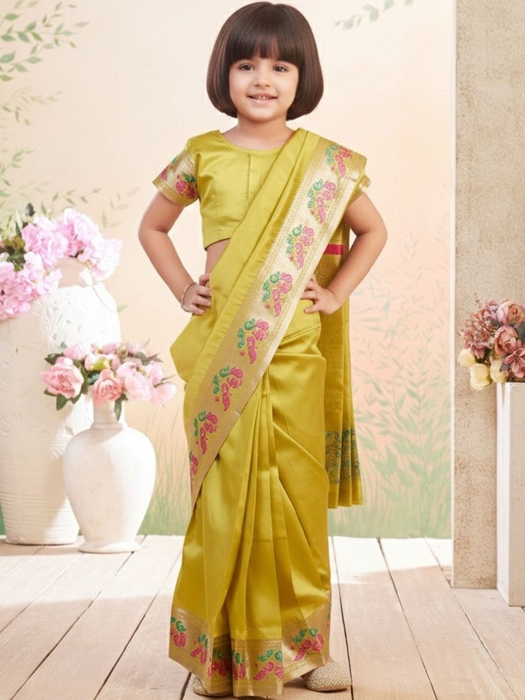 Aarika Zari Art Silk Maheshwari Saree