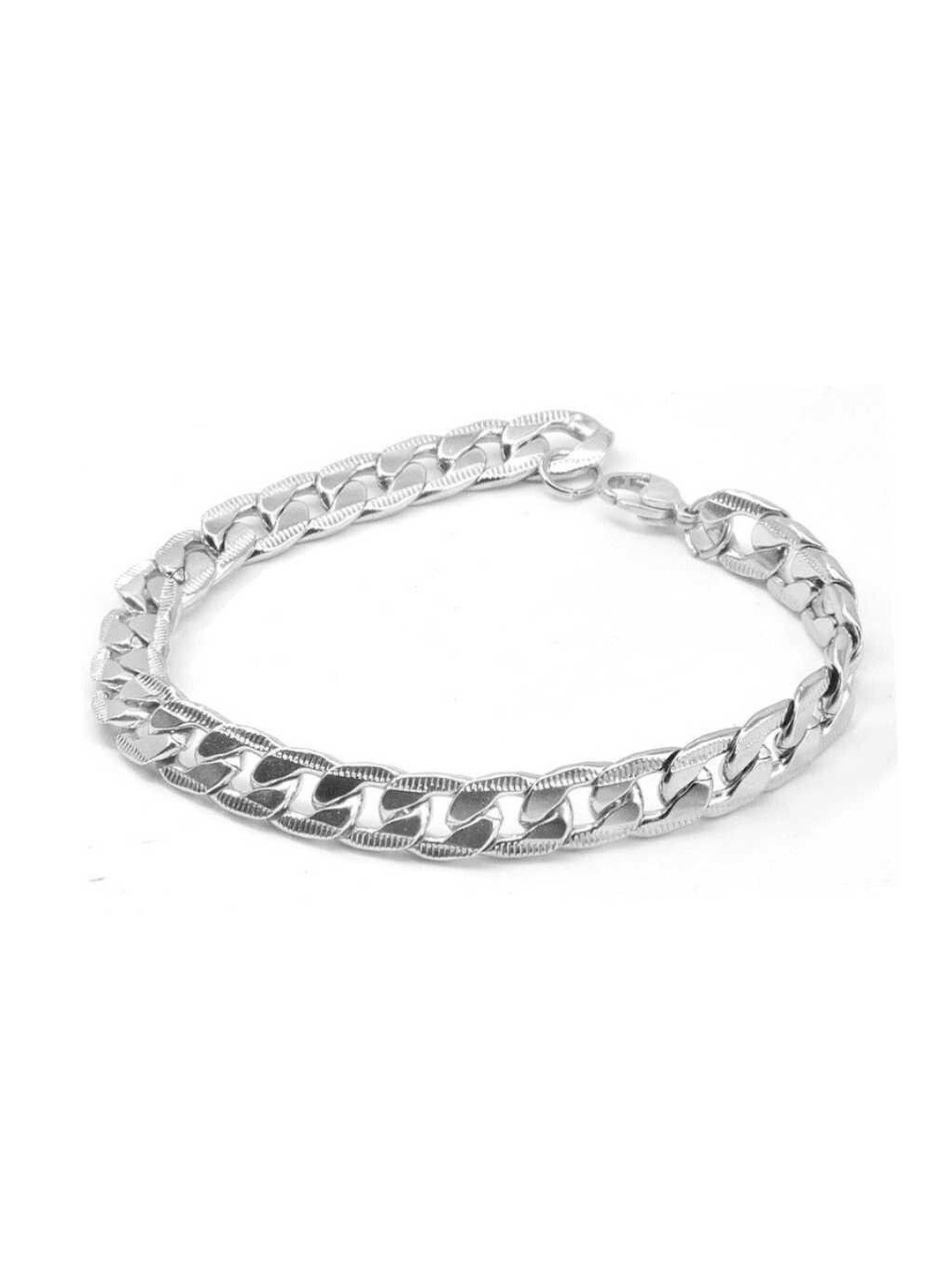 RV Jewels Men Sterling Silver Silver-Plated Link Bracelet