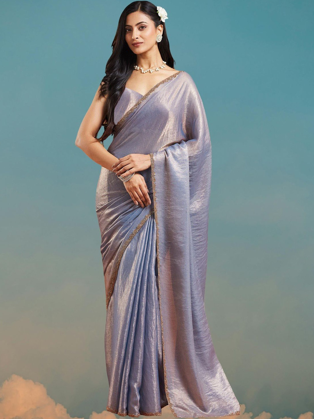 VEMEZ Zari Tussar Saree
