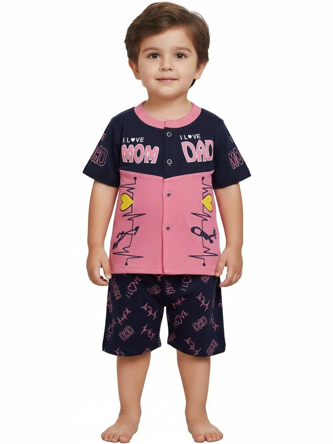Pankhu Unisex Kids Printed T-shirt with Shorts
