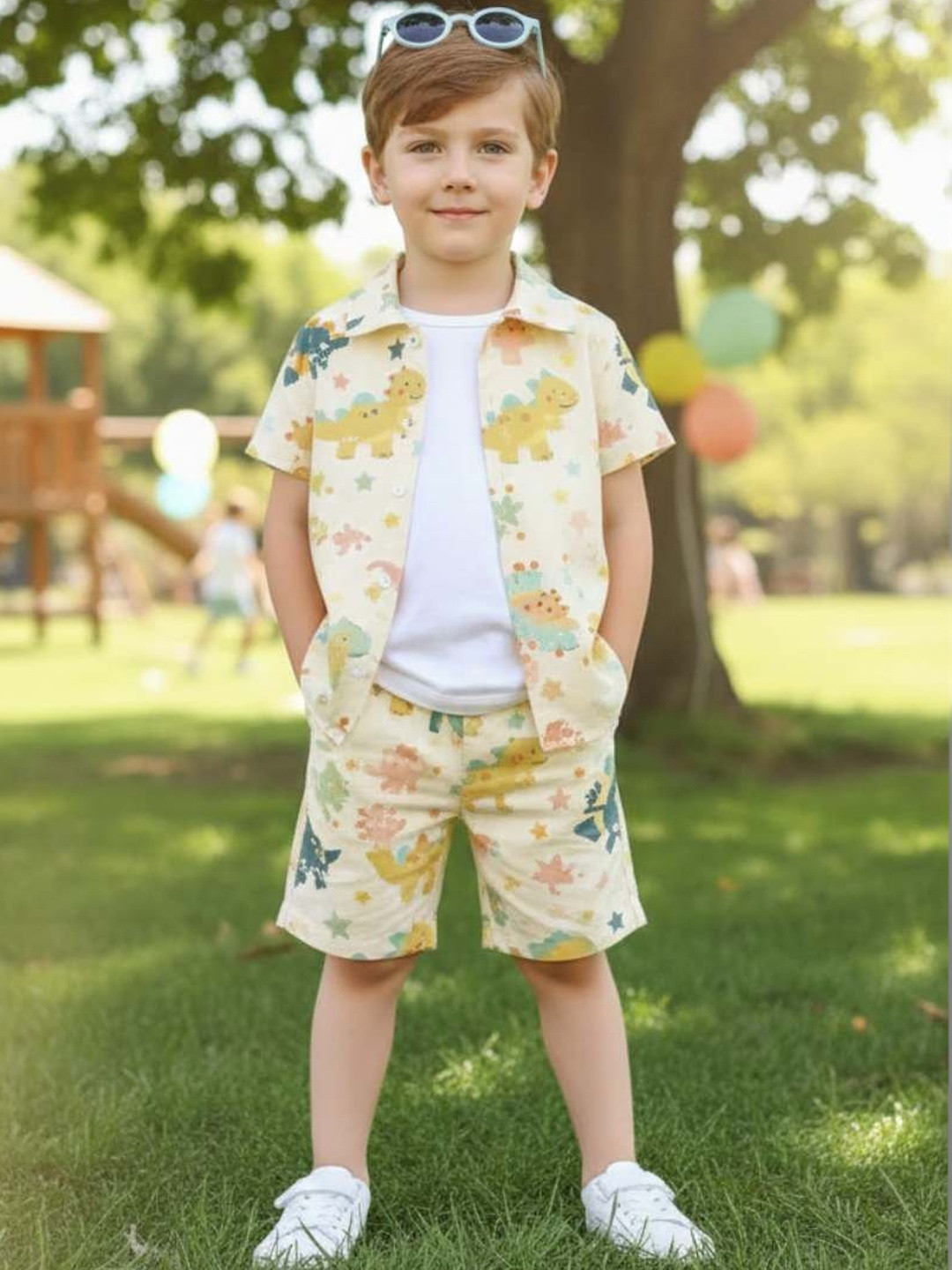 DANFORTH Boys Printed Shirt With Shorts