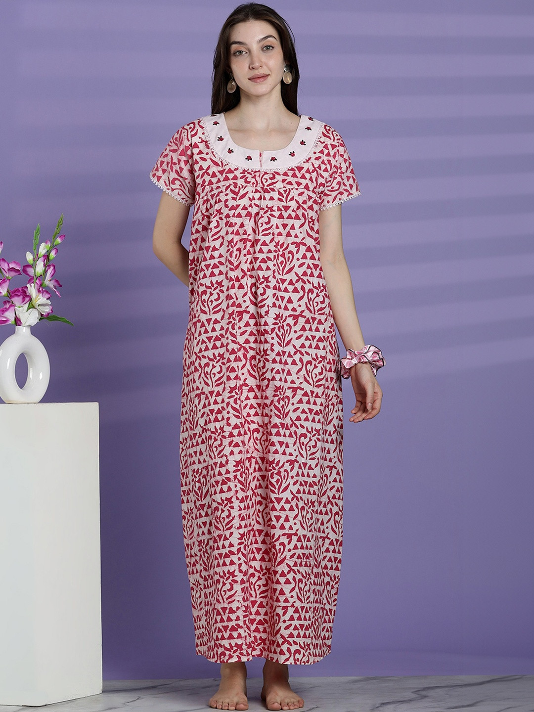 9shines Label Printed Maxi Nightdress