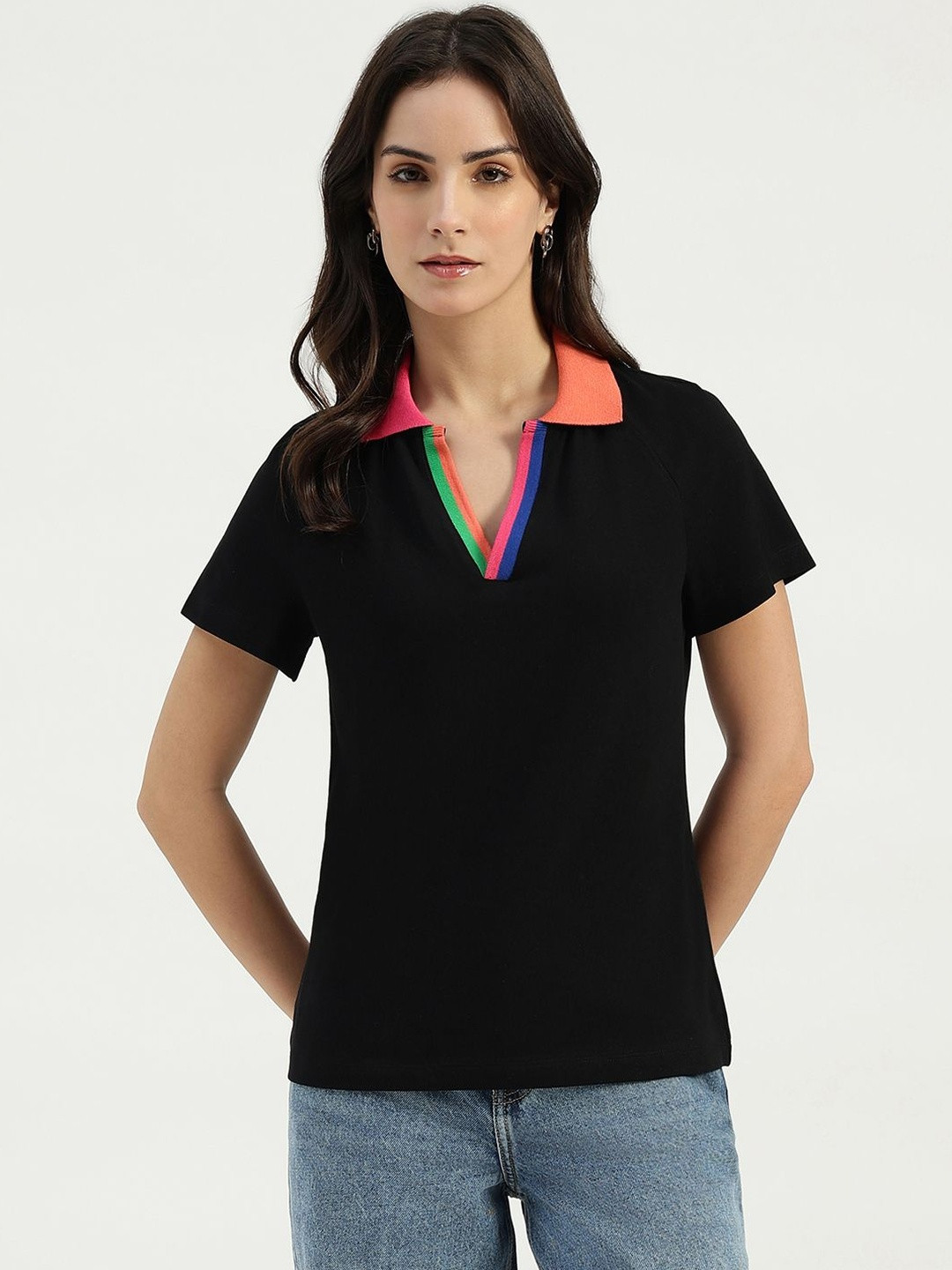 United Colors of Benetton Women Polo Collar T-shirt