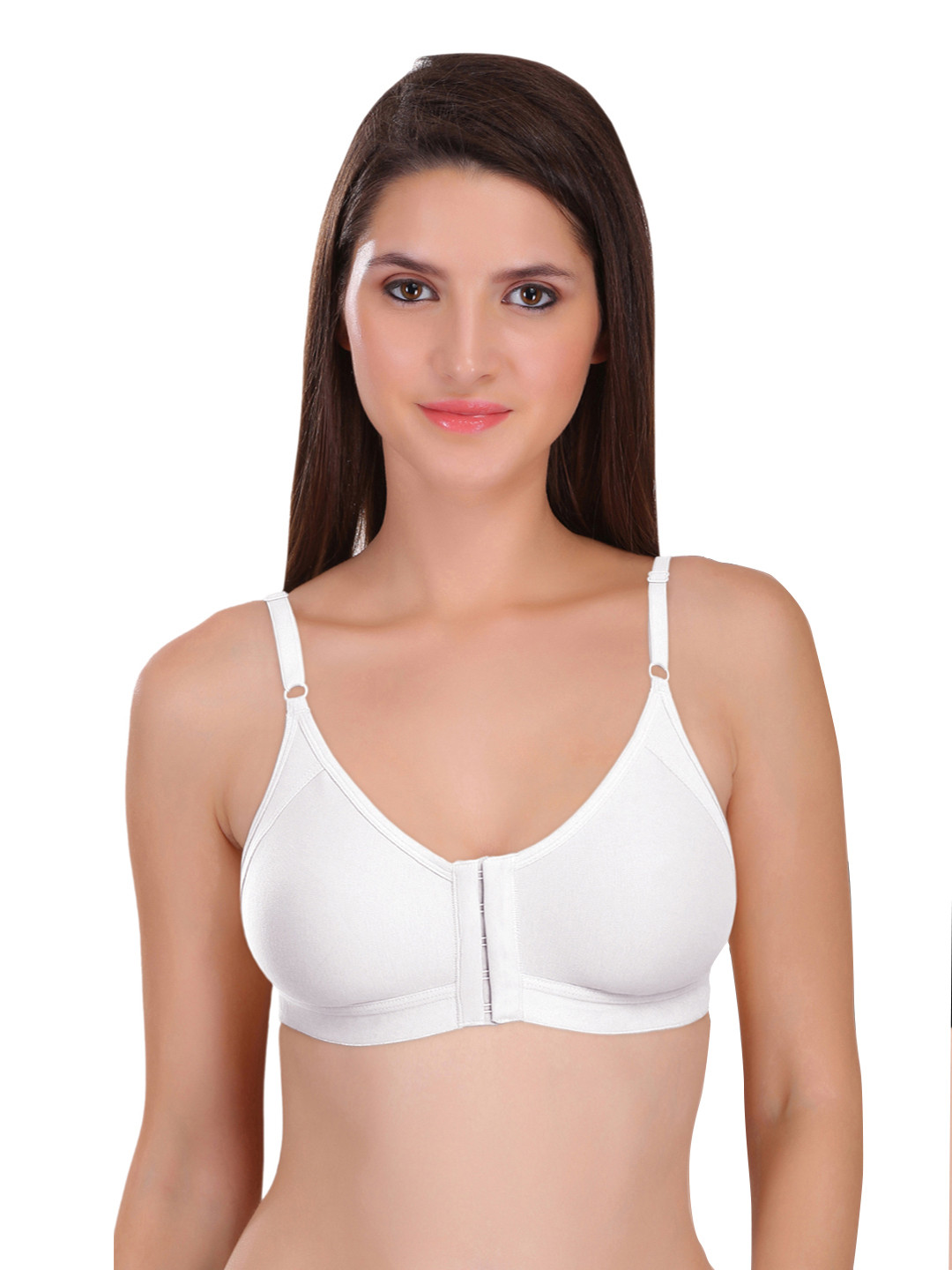 FEATHER LINE White Polyester Non Padded Full Coverage Bra