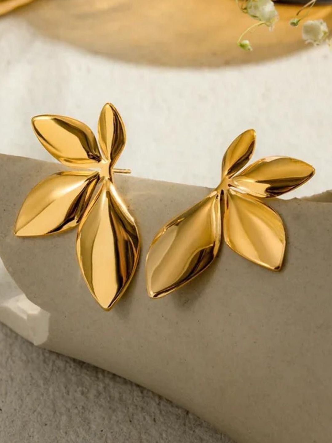 Samridhi DC Leaf Shaped Studs Earrings