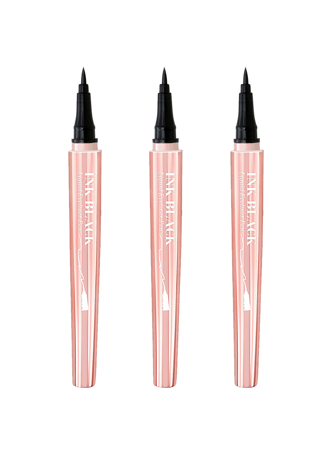 MARS Set of 3 Ink Black Smudge Proof Liquid Eyeliner Pen - 1ml Each- Rich Black