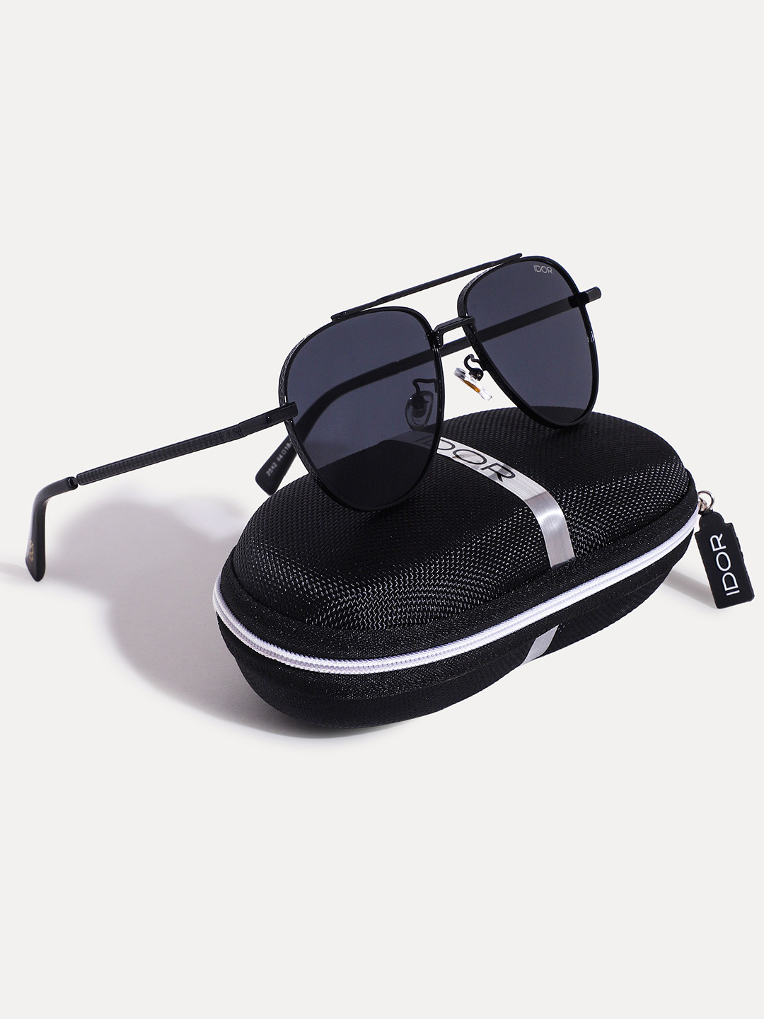 Idor Unisex Premium Metal High Quality Sunglass 2542-Black