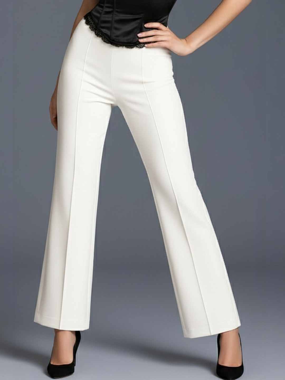 JAMES&GEORGE Women Relaxed Easy Wash Trousers