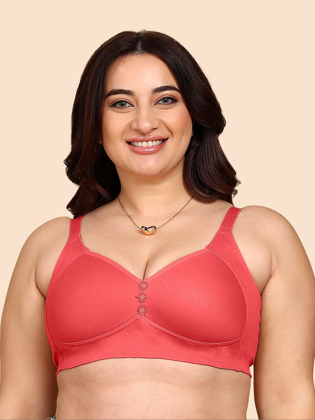 KOMLI Bonded Breathable Cotton Plus Size M-Frame Minimiser Padded Bra