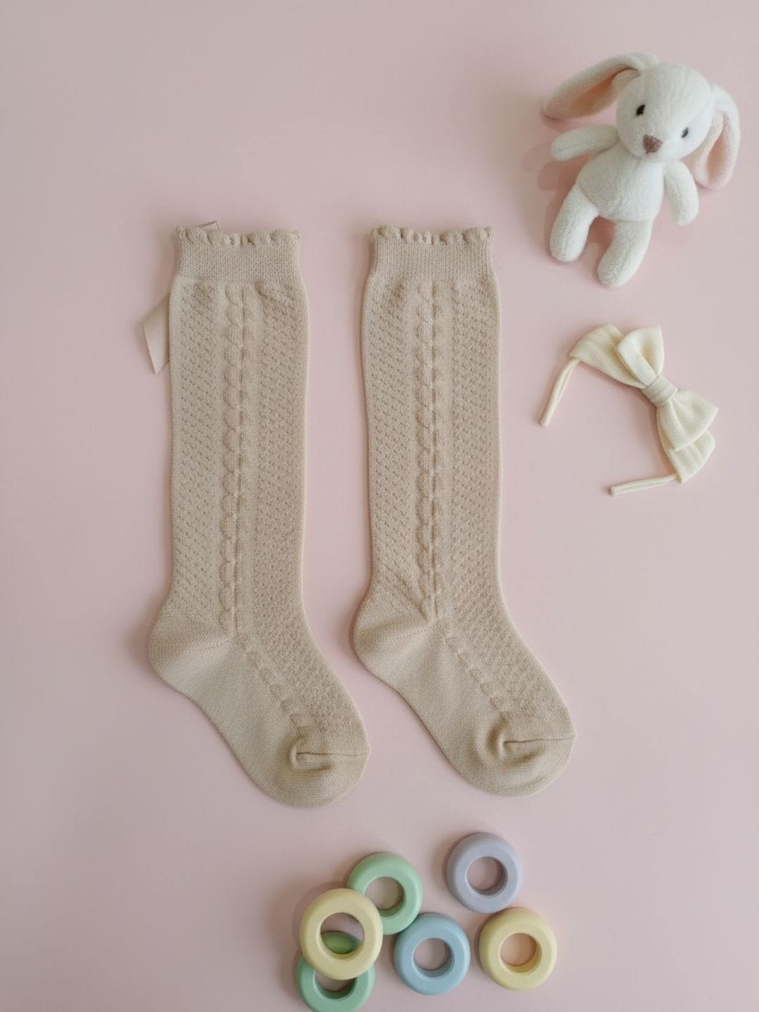 Biglilpeople Girls Bow Detailed Knee-Length Socks