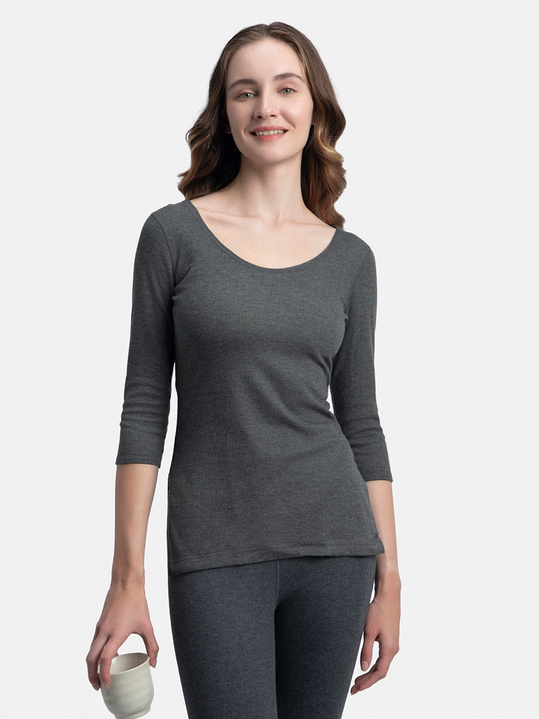 Jockey Super Combed Cotton Three Quarter Sleeve Thermal Top with StayWarm Technology -2503