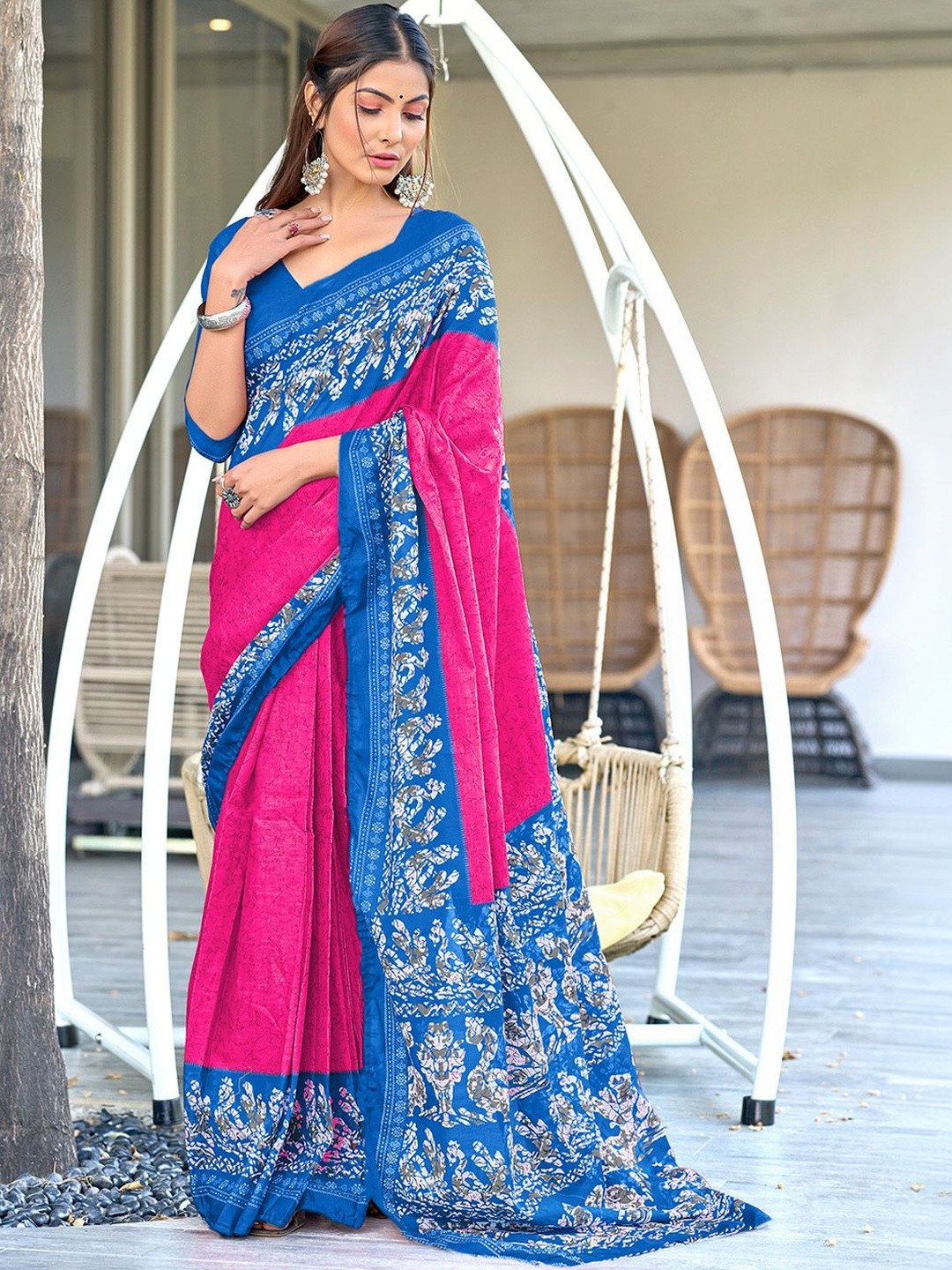 Urban Pallu Ethnic Motifs Pure Cotton Saree