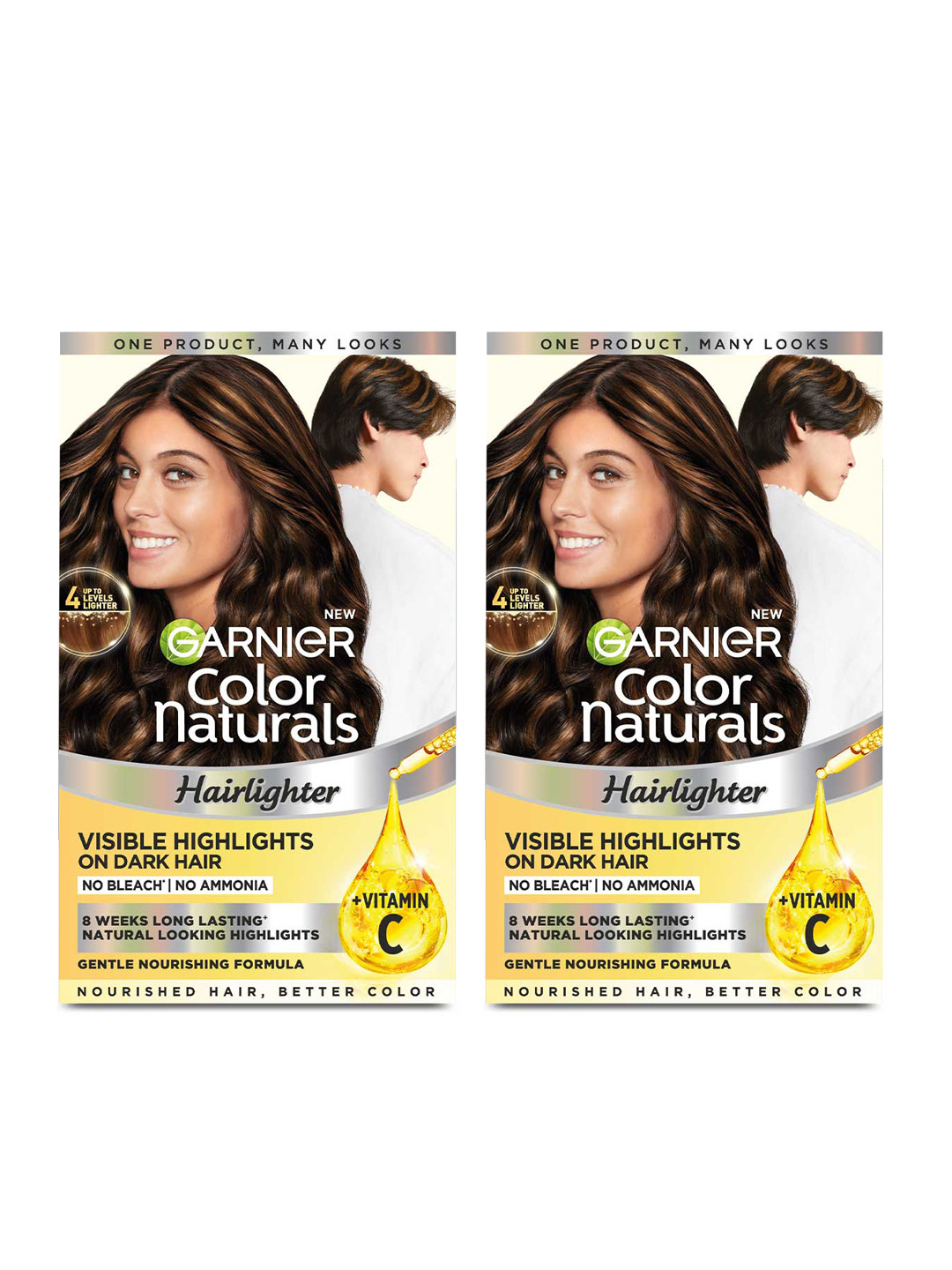 Garnier Set of 2 Color Naturals Ammonia & Bleach Free Hairlighter on Dark Hair