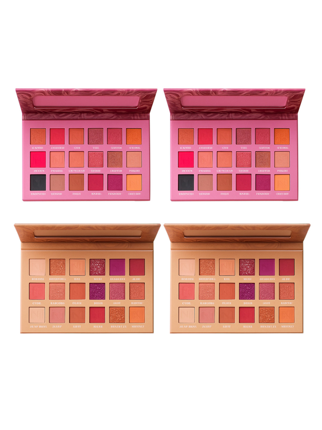 MINARA Set of 4 Long Lasting Eyeshadow Palette - 36 g each - Nude & Rose Gold