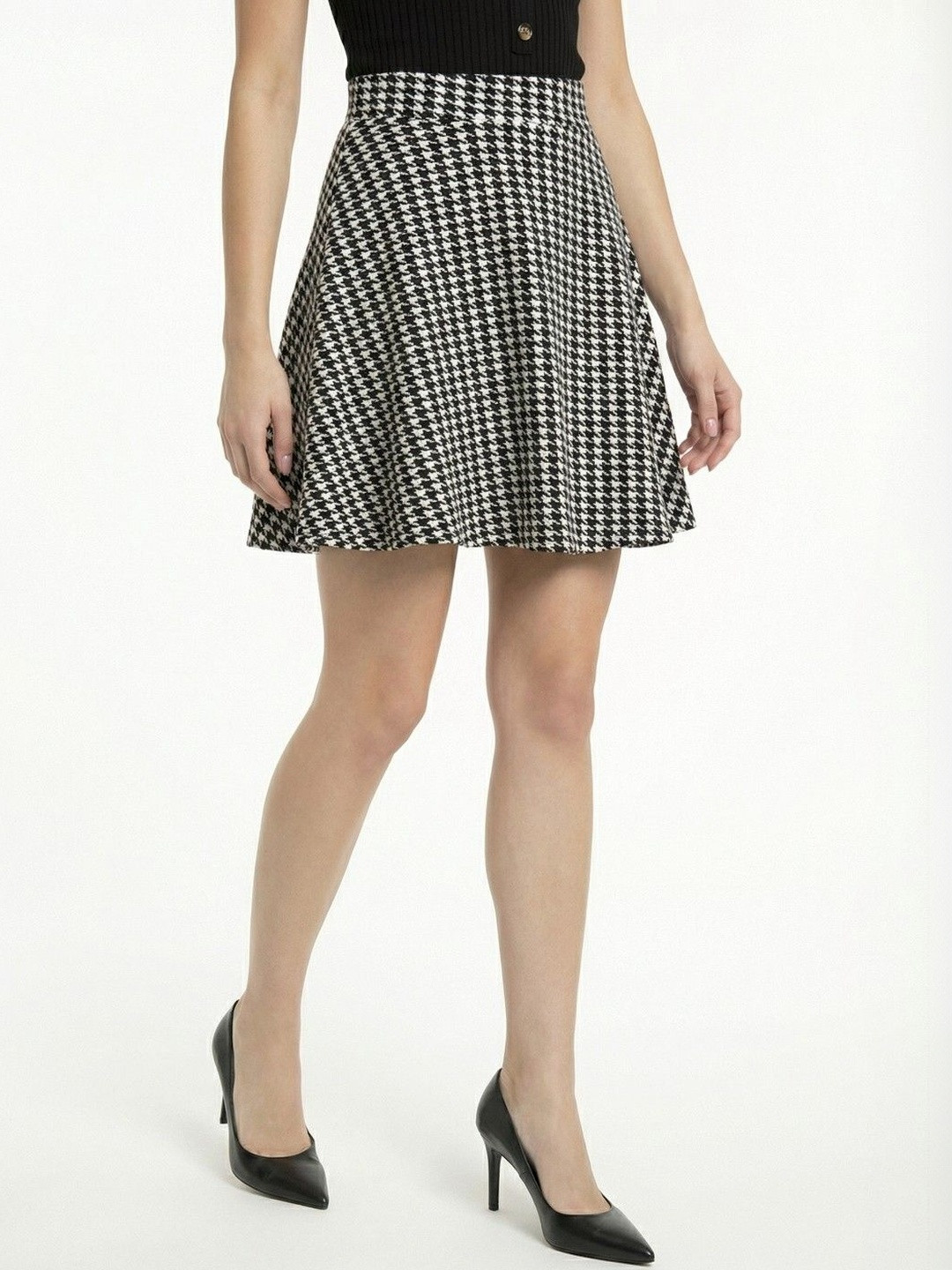 glitchez Printed Mini Flared Skirts