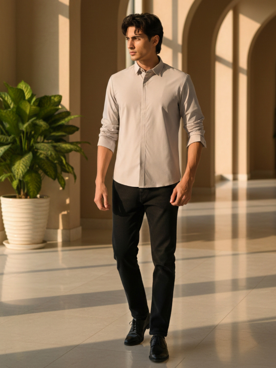 FORMAL FACTORY Men's Non-Iron Regular Fit Corporate Shacket