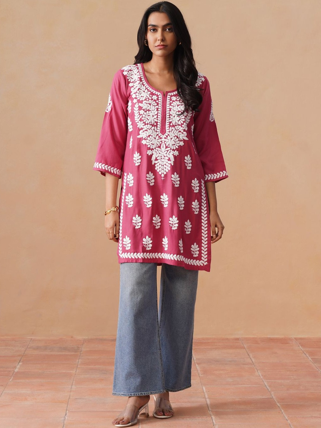 SAZRIKA Embroidered Thread Work Thread Work Kurti