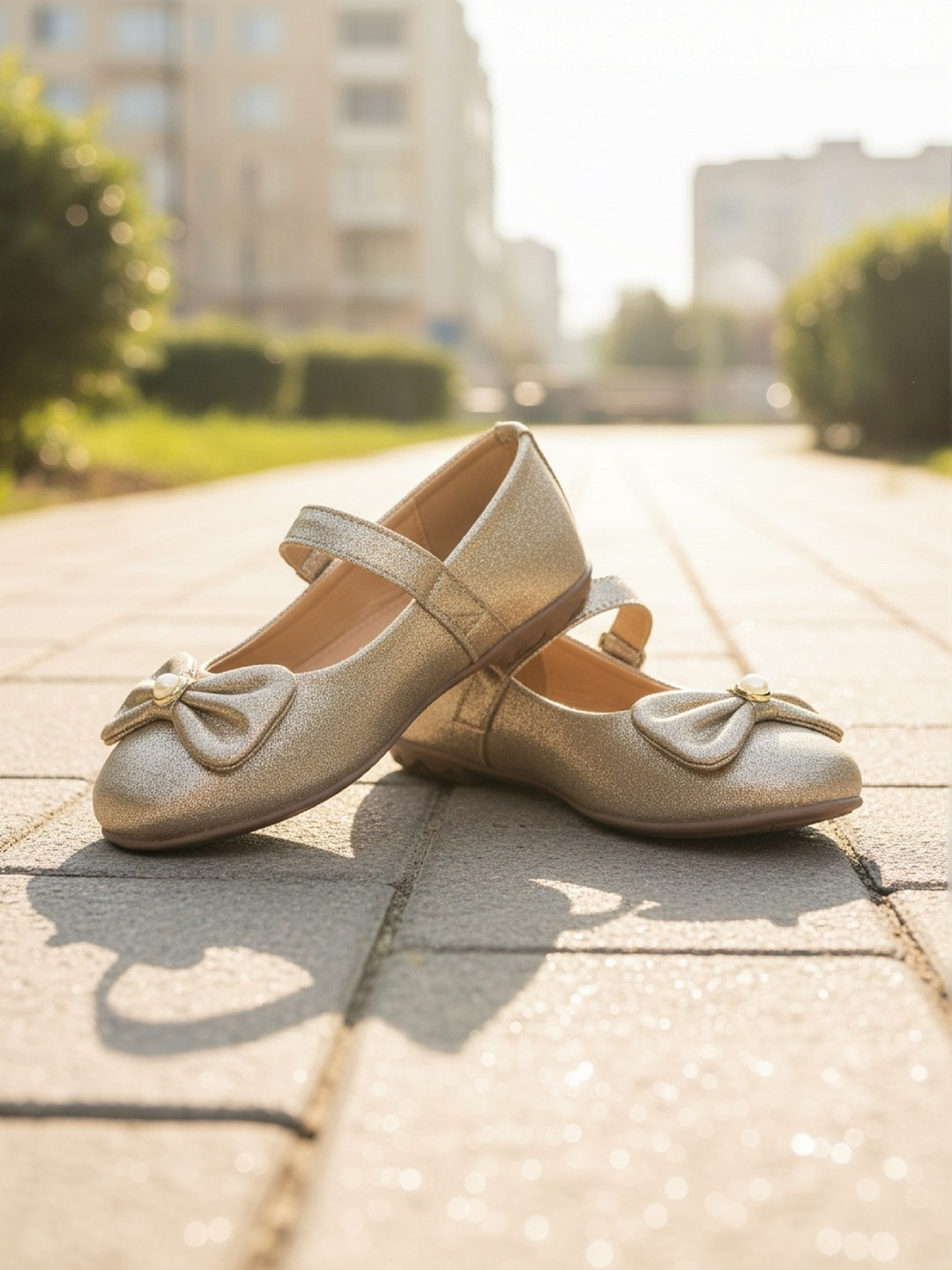 BOYZ N GALZ Girls Embellished Party Bows Flats