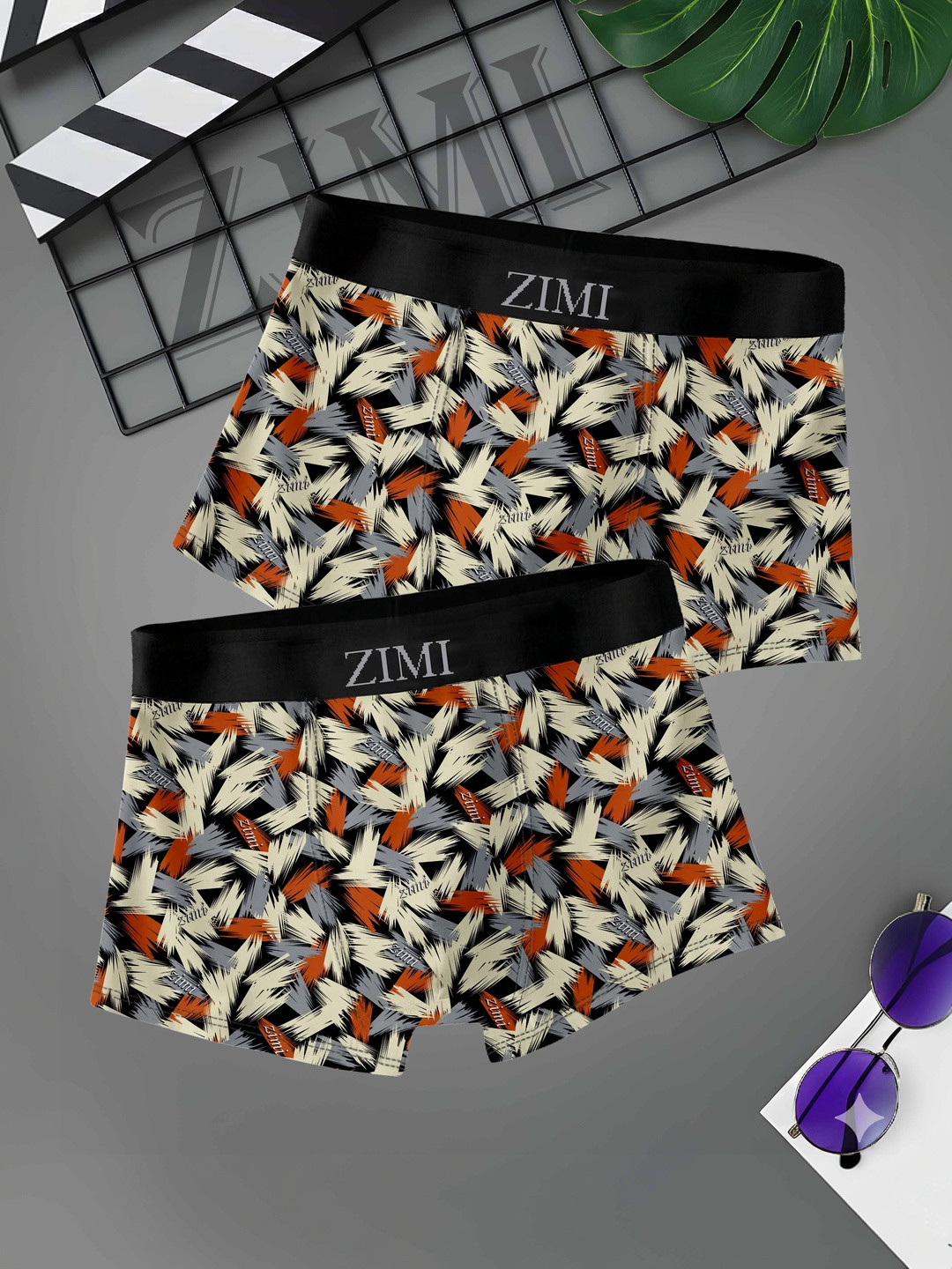 ZIMI LIFESTYLE Pk Of 2 Printed Short Trunks