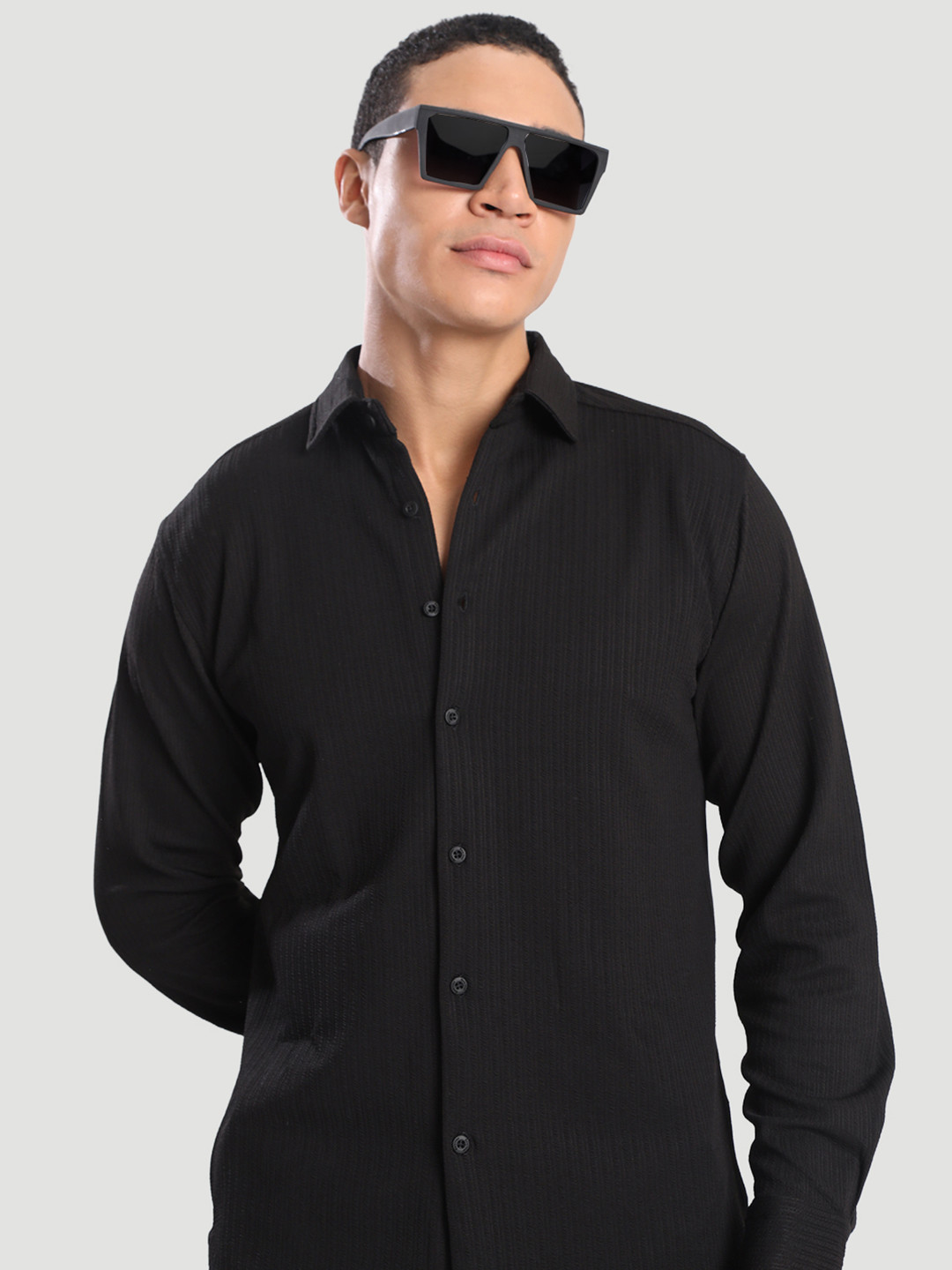 Bene Kleed Men Textured Regular Fit Casual Shirt