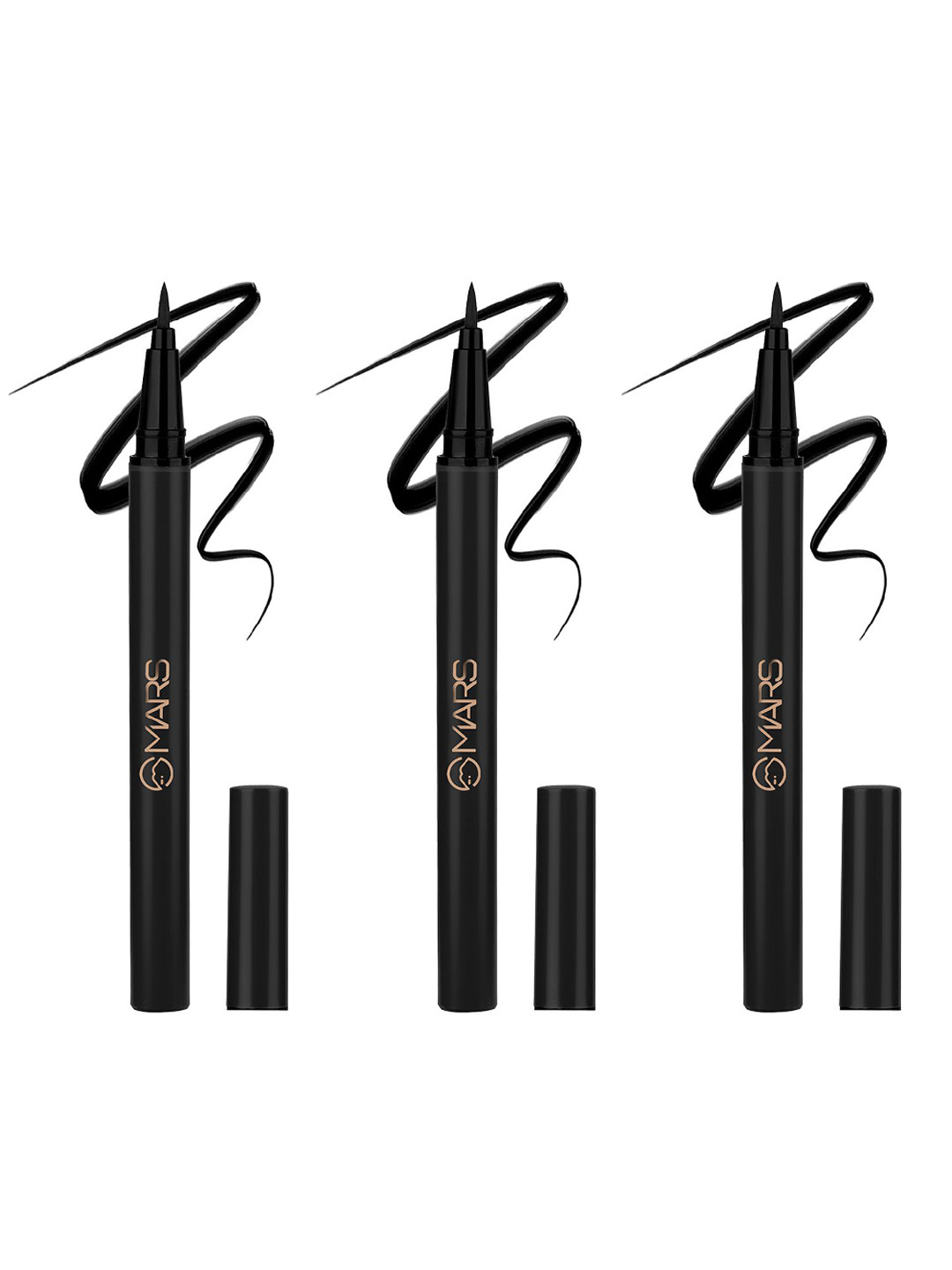 MARS Set of 3 Long-lasting Charming Eyes Liquid Eyeliner -1ml Each - Black