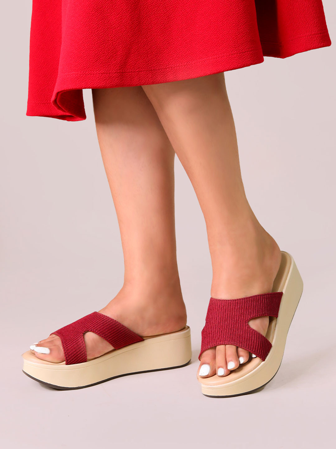 Monrow Open Toe Wedge Heels