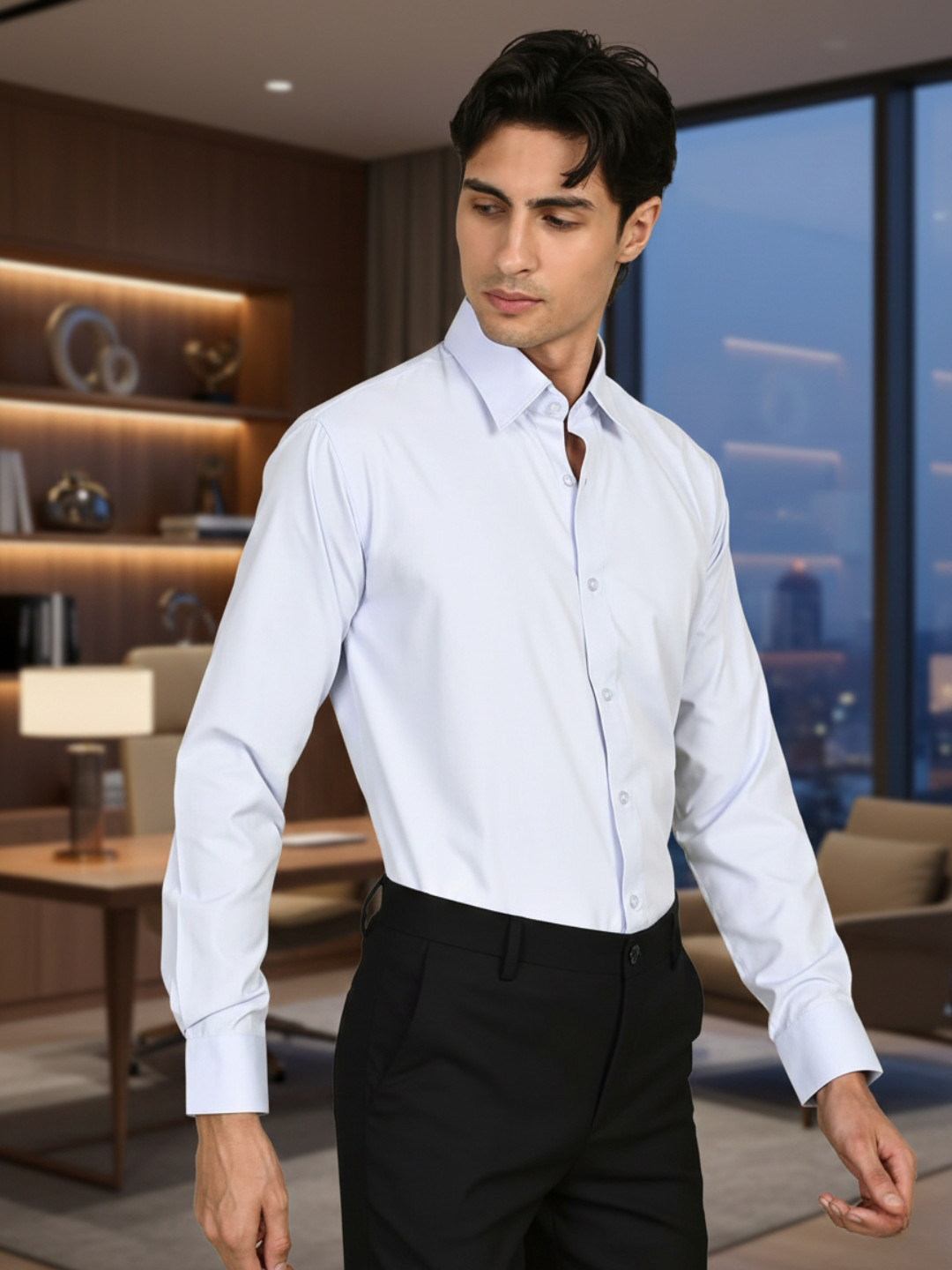 FORMAL FACTORY Men Premium Pure Cotton Jacquard Full-Sleeve Shirt