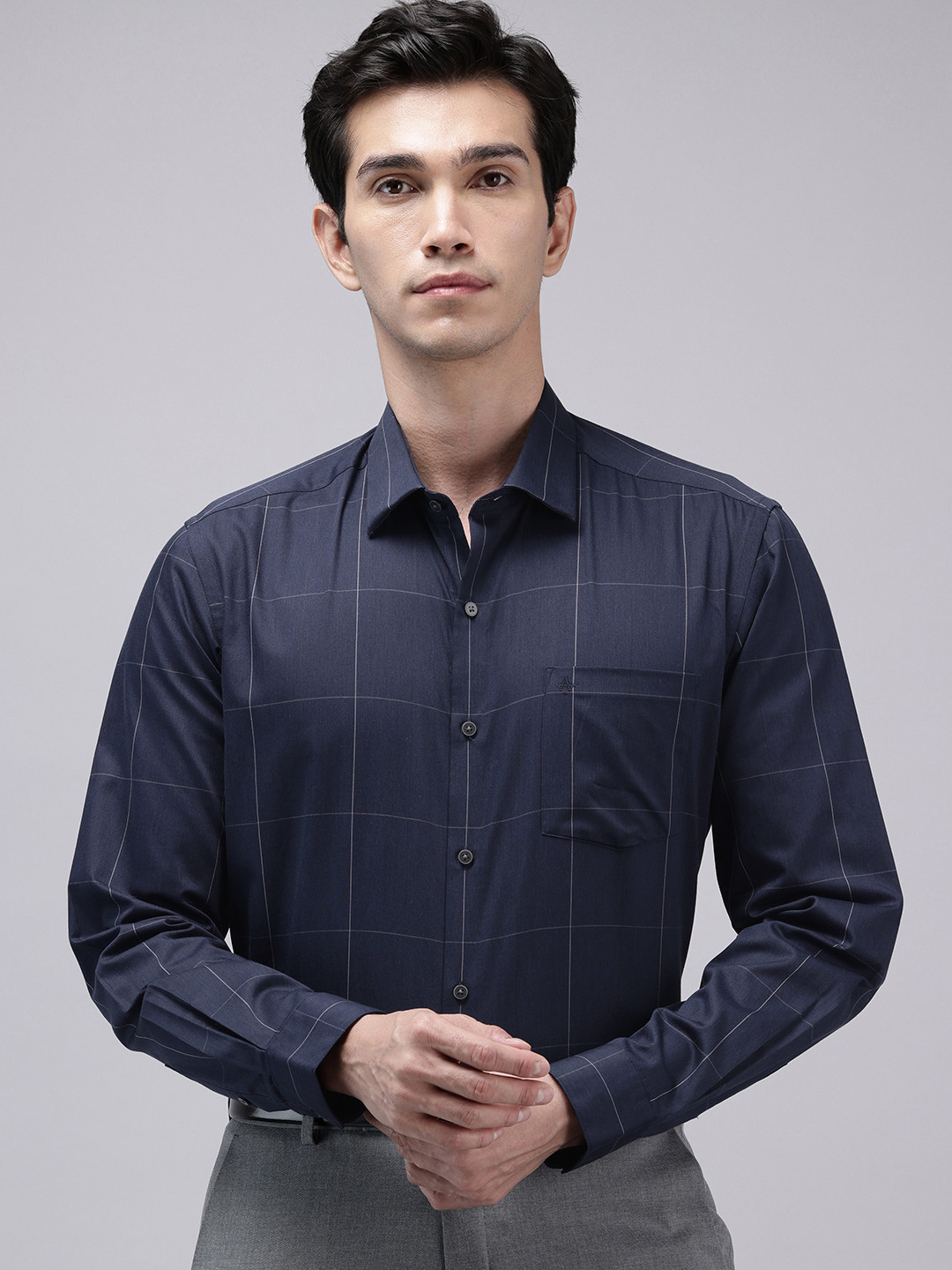 Arrow Manhattan Slim Fit Checked Pure Cotton Formal Shirt