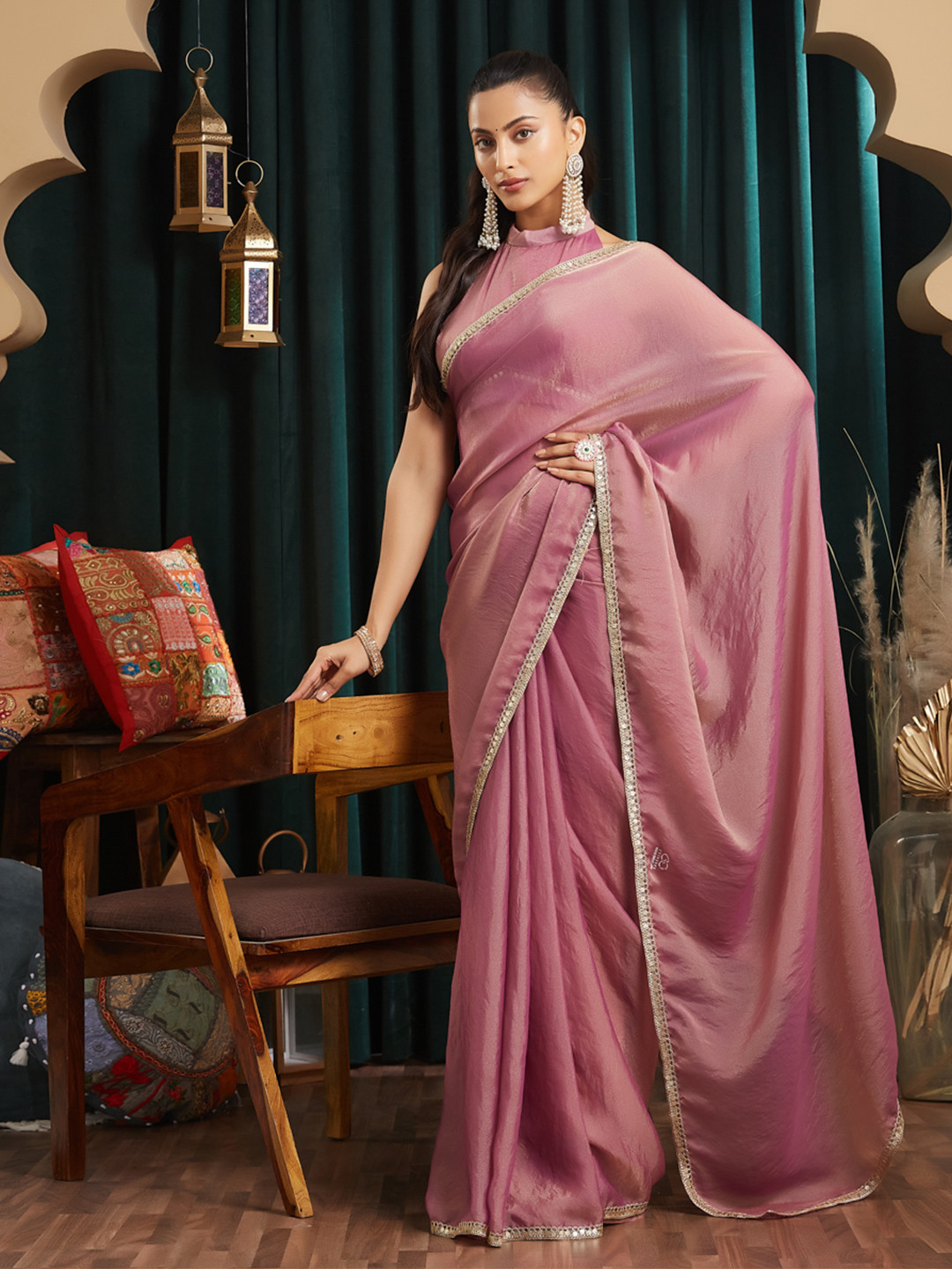 kasee Sequinned Silk Blend Saree