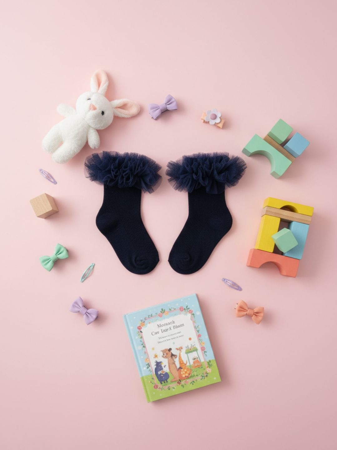 Biglilpeople Girls Ribbed Knit Ankle-Length Frilled Socks