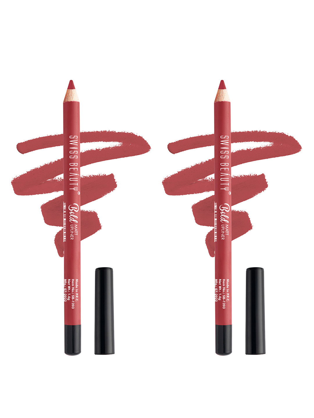 SWISS BEAUTY Set of 2 Bold Matt Matte Finish Lip Liner Pencil - Sandy Pink 13