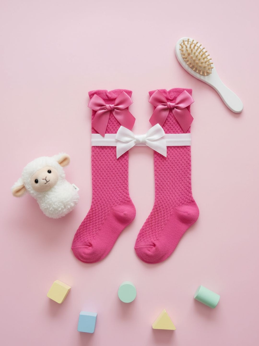 Biglilpeople Girls Bow Detailed Knee-Length Socks
