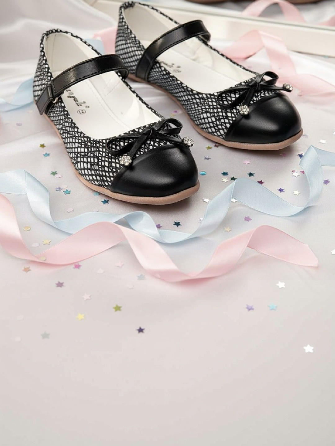 BOYZ N GALZ Girls Embellished Party Bows Flats