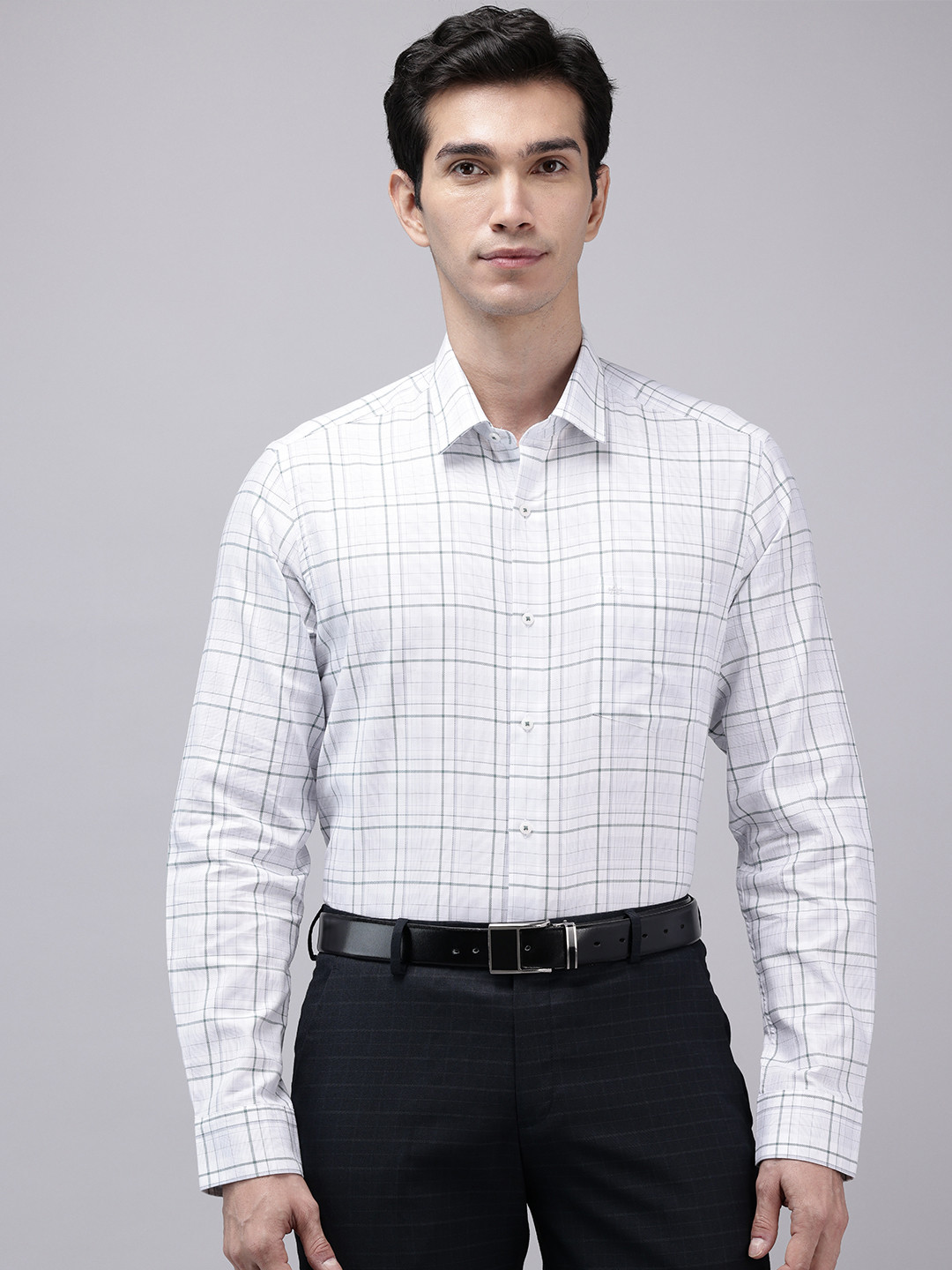 Arrow Manhattan Slim Fit Tartan Checked Pure Cotton Formal Shirt