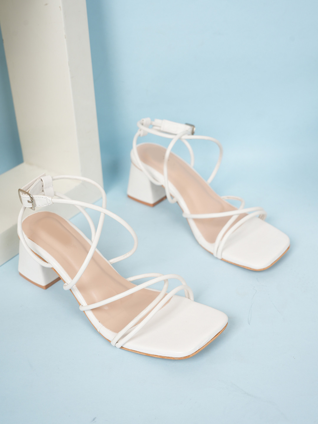 MOZAFIA Women Strappy Block Heels Sandals