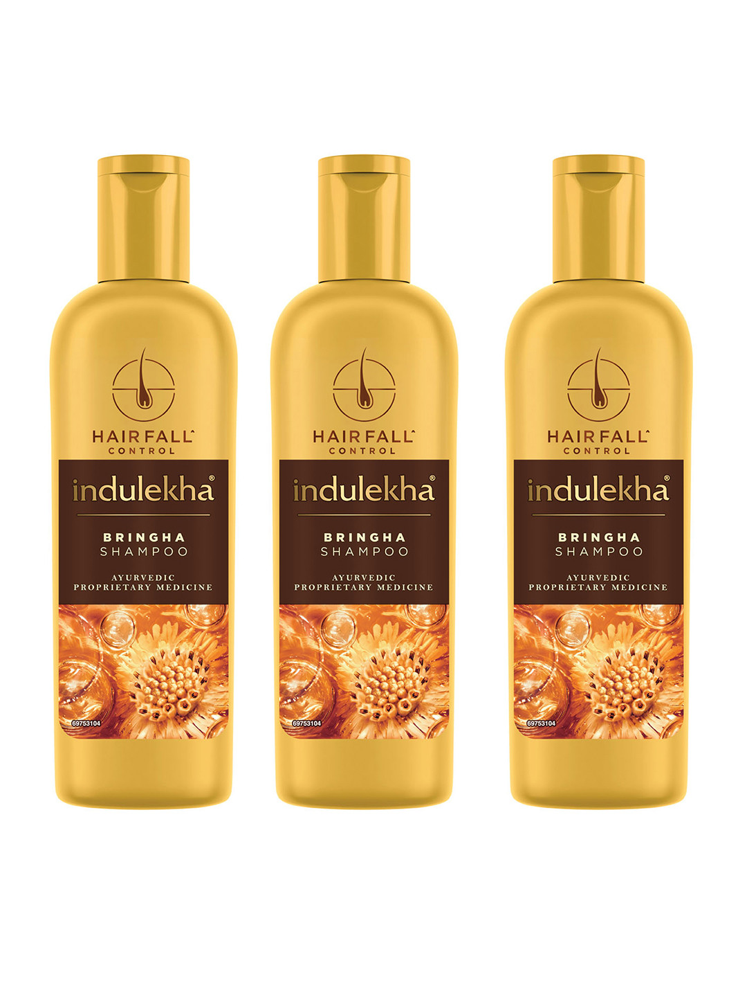 Indulekha Set of 3 Hairfall Control Bringha Shampoo - 100ml each
