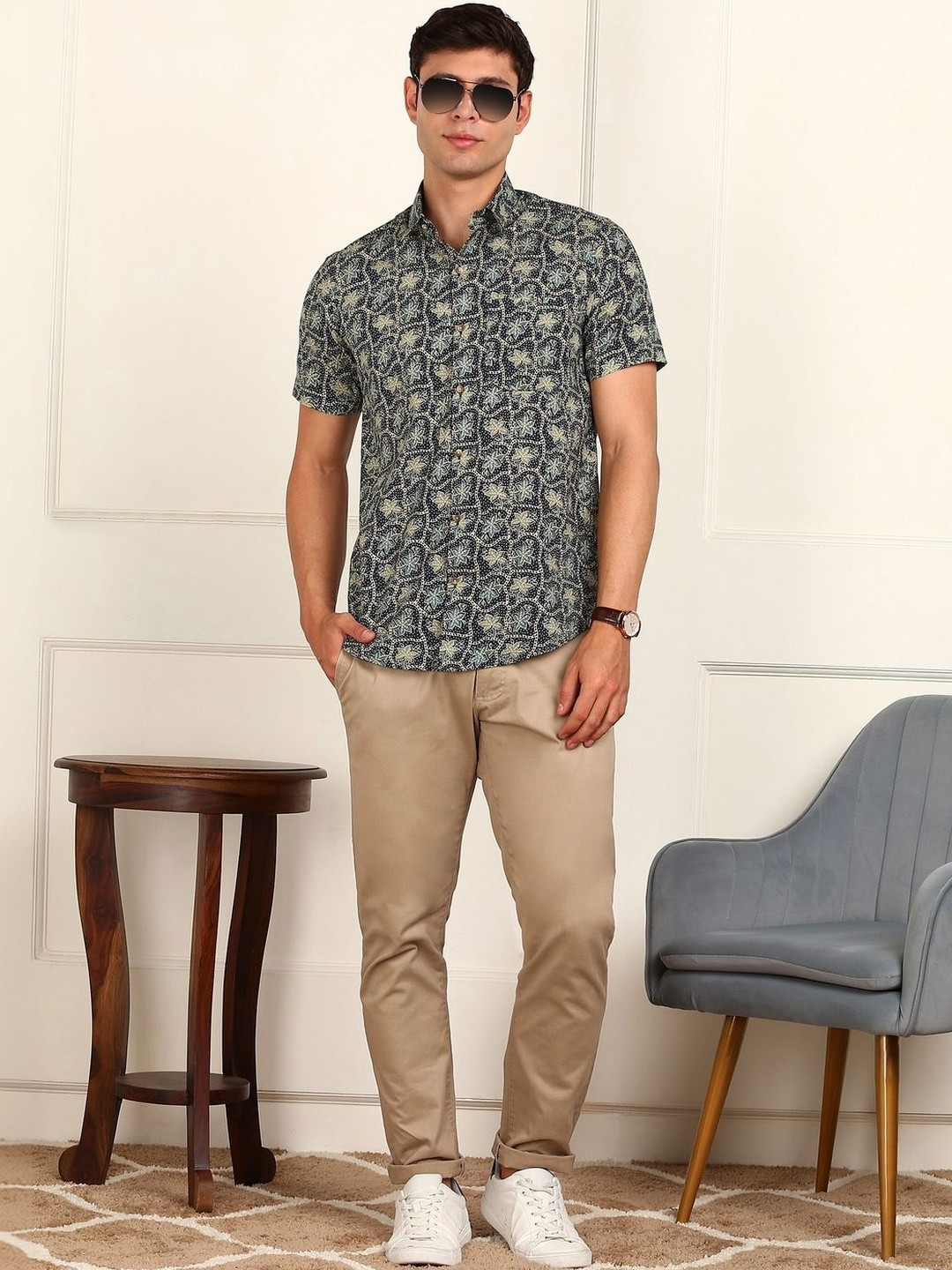 Multicoloured Abstract Printed Regular Fit Casual Shirt