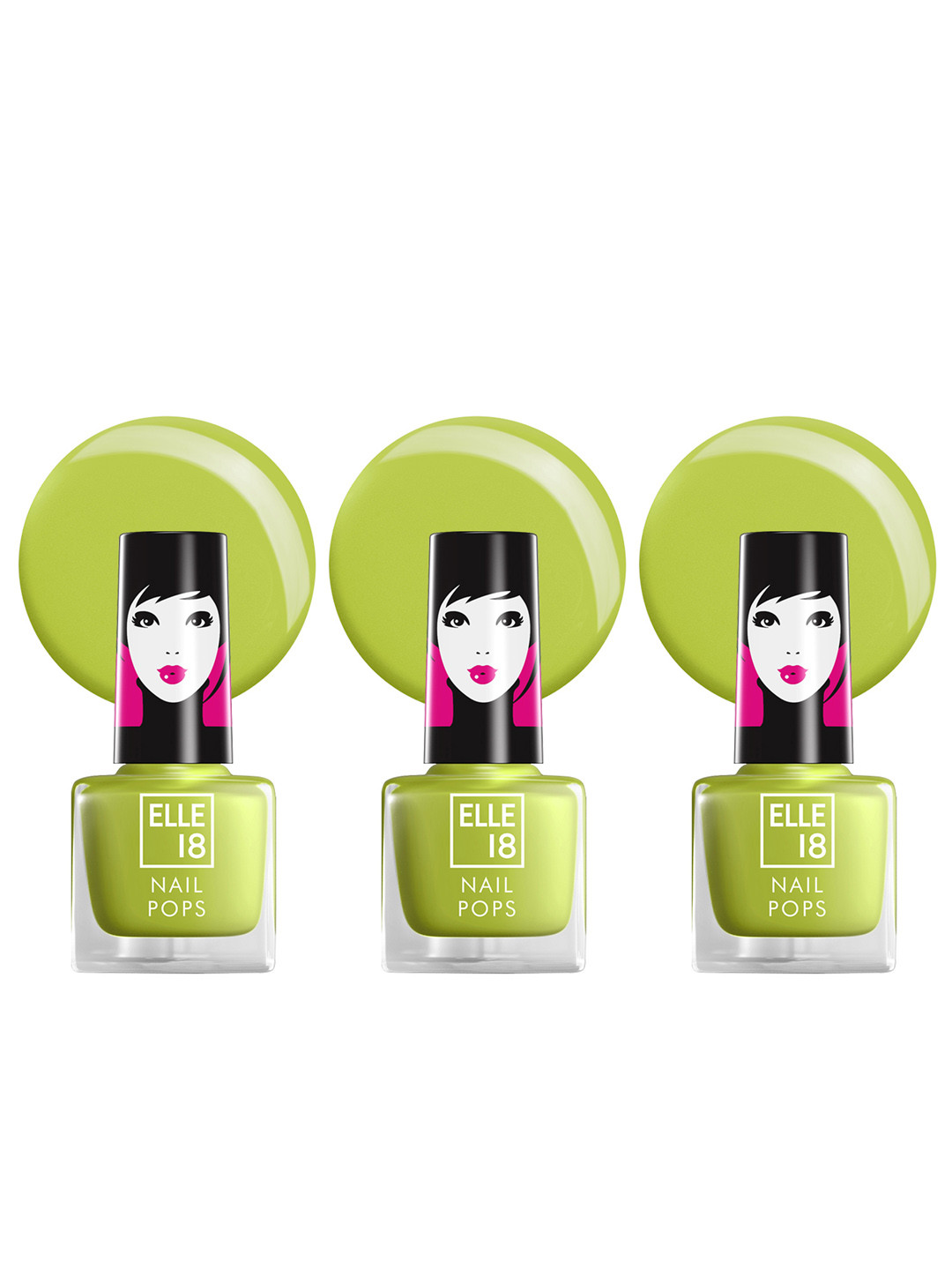 ELLE 18 Set of 3 Nail Pops Long Lasting Nail Color With Glossy Finish 5ml each - 131