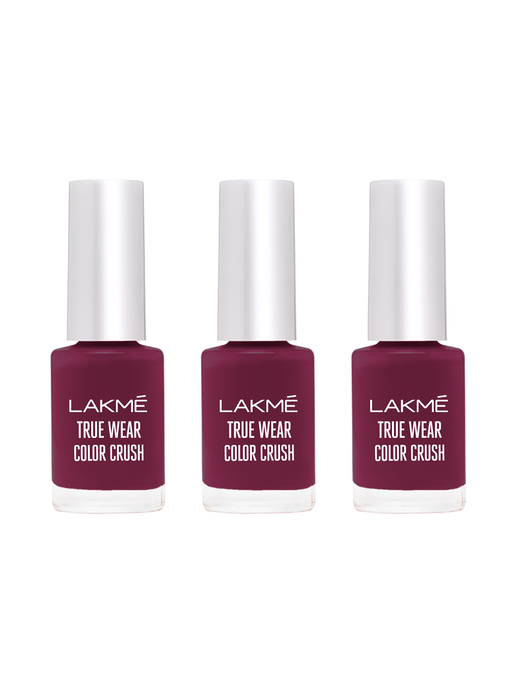 Lakme Set of 3 True Wear Color Crush Chip Resistant Vibrant Nail Polish 6 ml each - 16