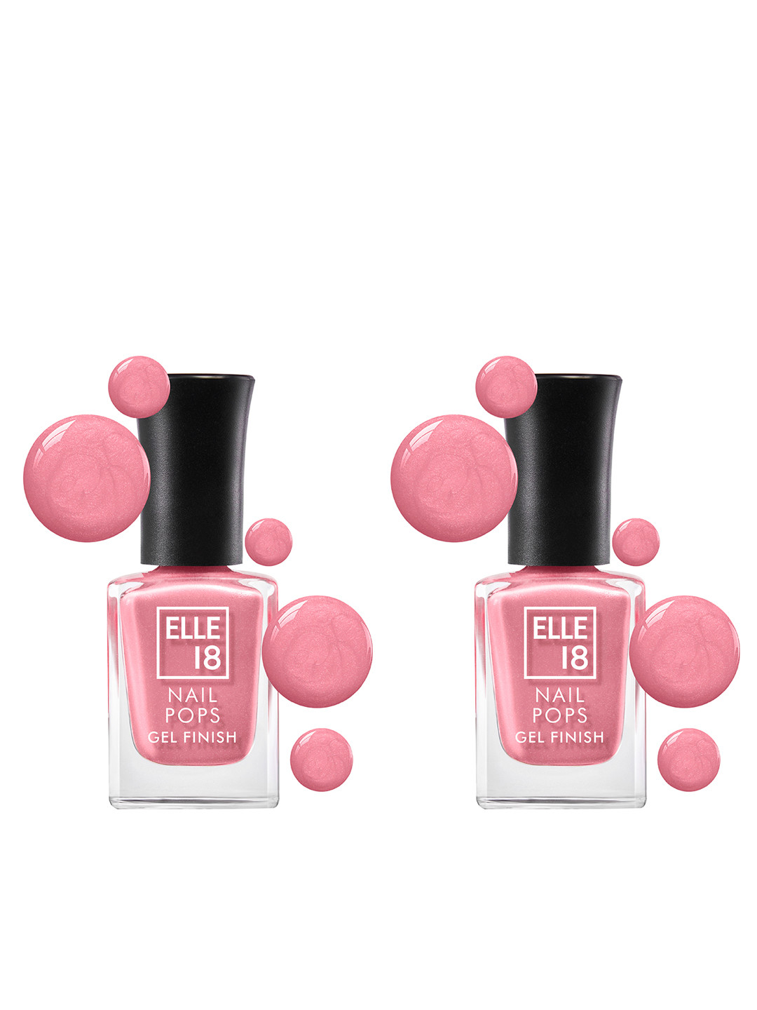 ELLE 18 Set of 2 Gel Finish Long Lasting Chip Resistant Nail Pops 10ml Each - G23