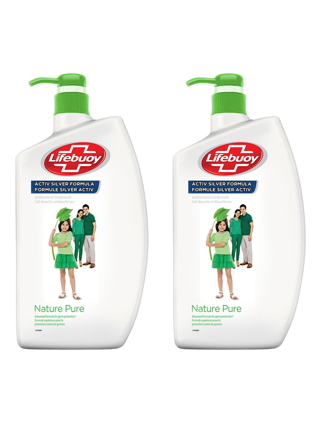 Lifebuoy Set Of 2 Nature Pure Antibacterial Body Wash - 1L Each