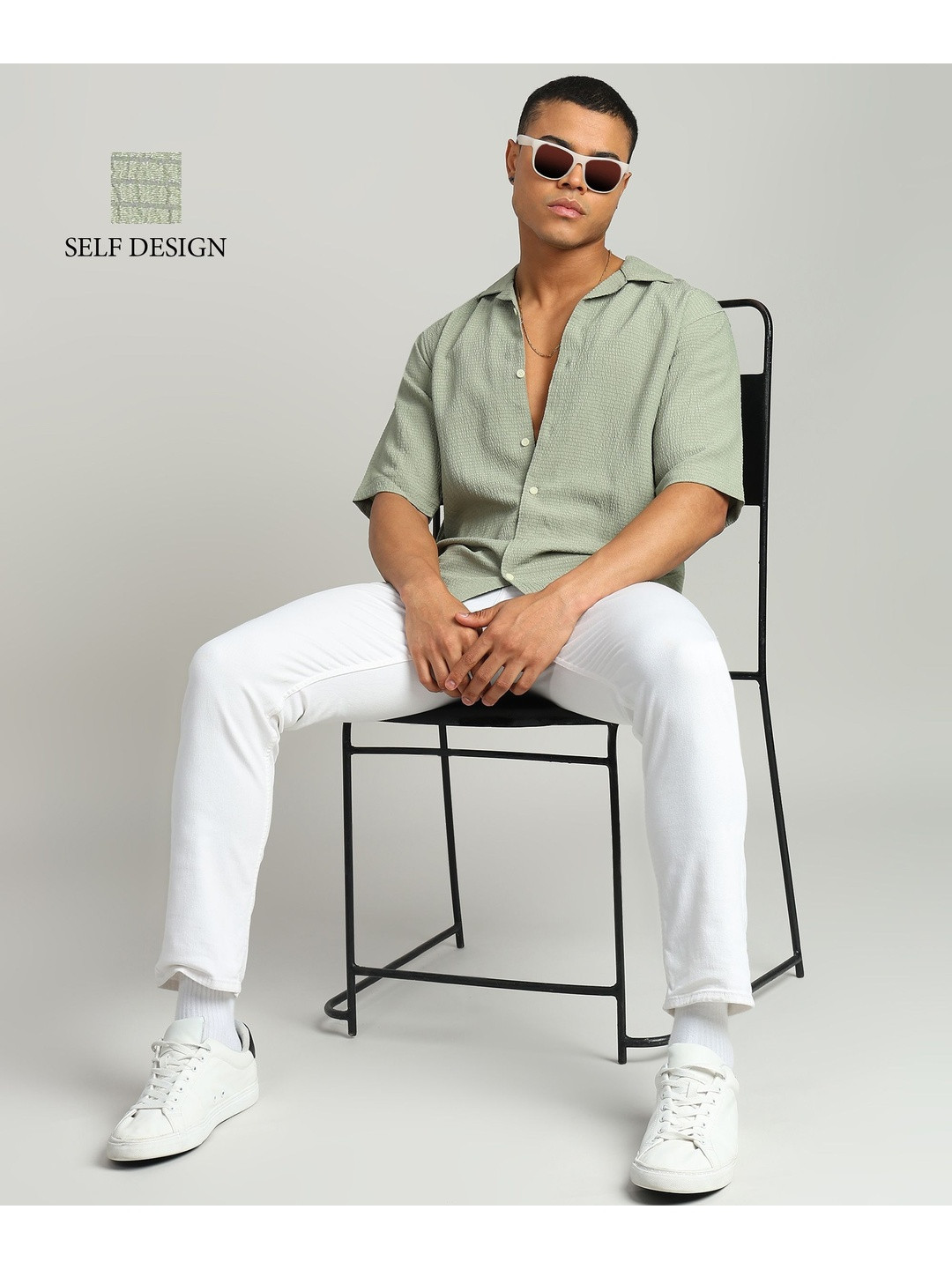XENOR Men Regular Fit Textured Casual Shirt