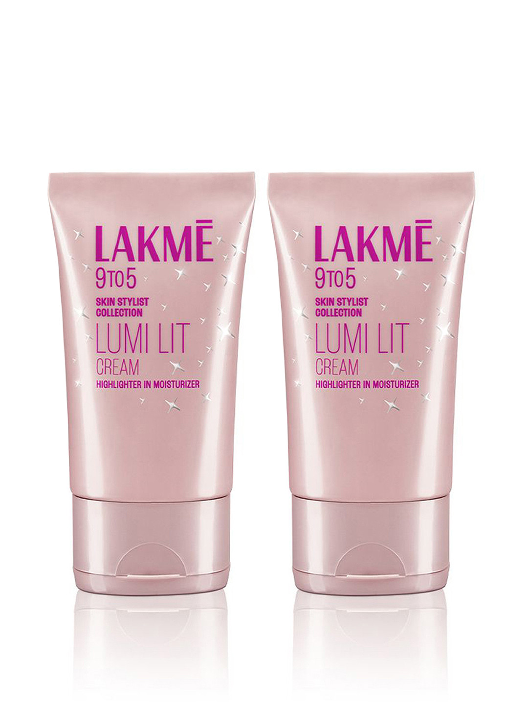 Lakme Set of 2 9To5 Lumi Lit Cream - Highlighter + Moisturizer 30g each -Dewy Rose