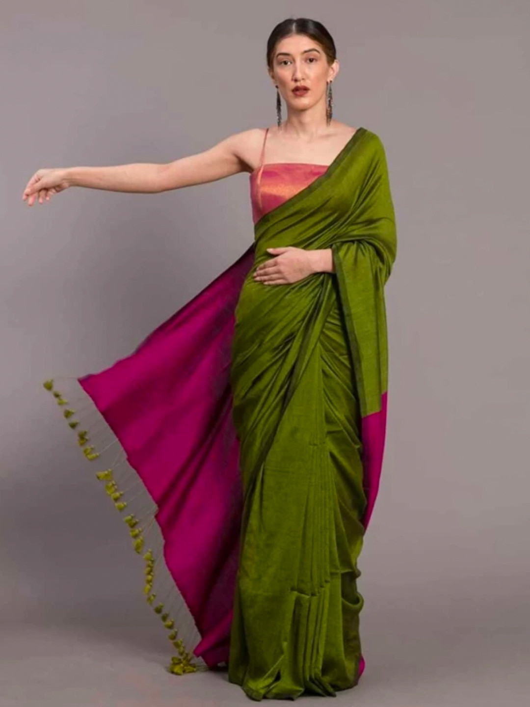 SHYAMALI BOUTIQUE Pure Cotton Block Print Saree