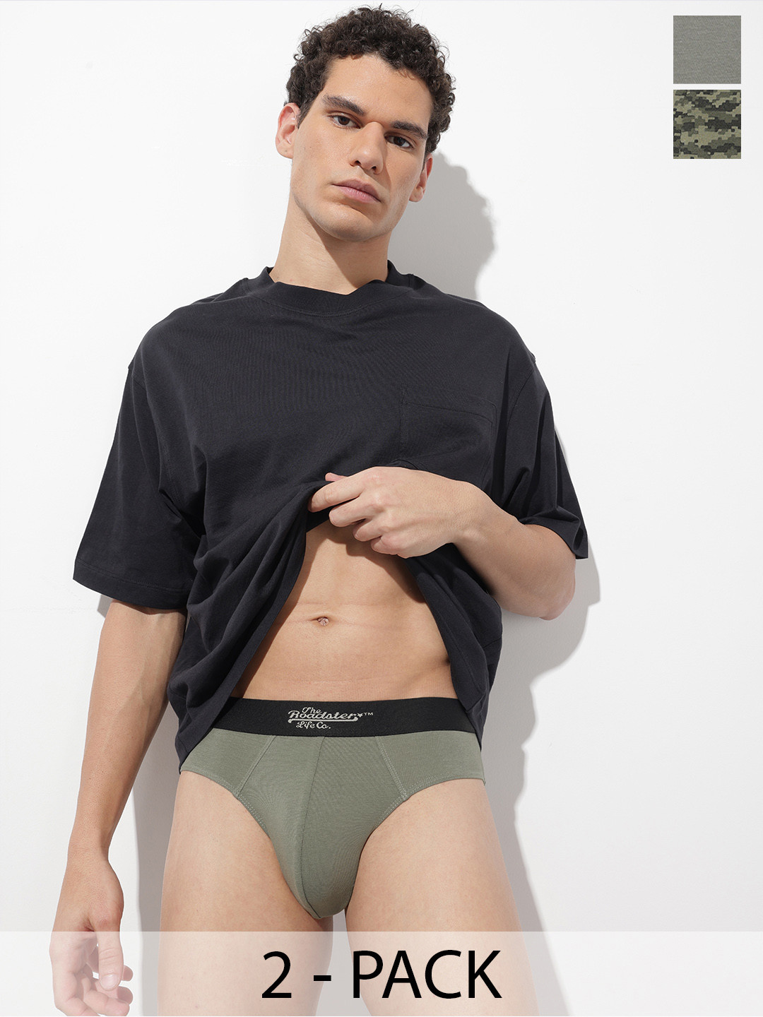 The Roadster Life Co. Men Pack Of 2 Printed Briefs