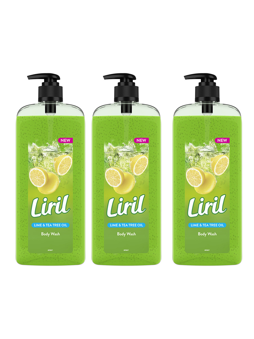 Liril Set Of 3 Lime & Tea Tree Oil Body Wash - 750ml Each