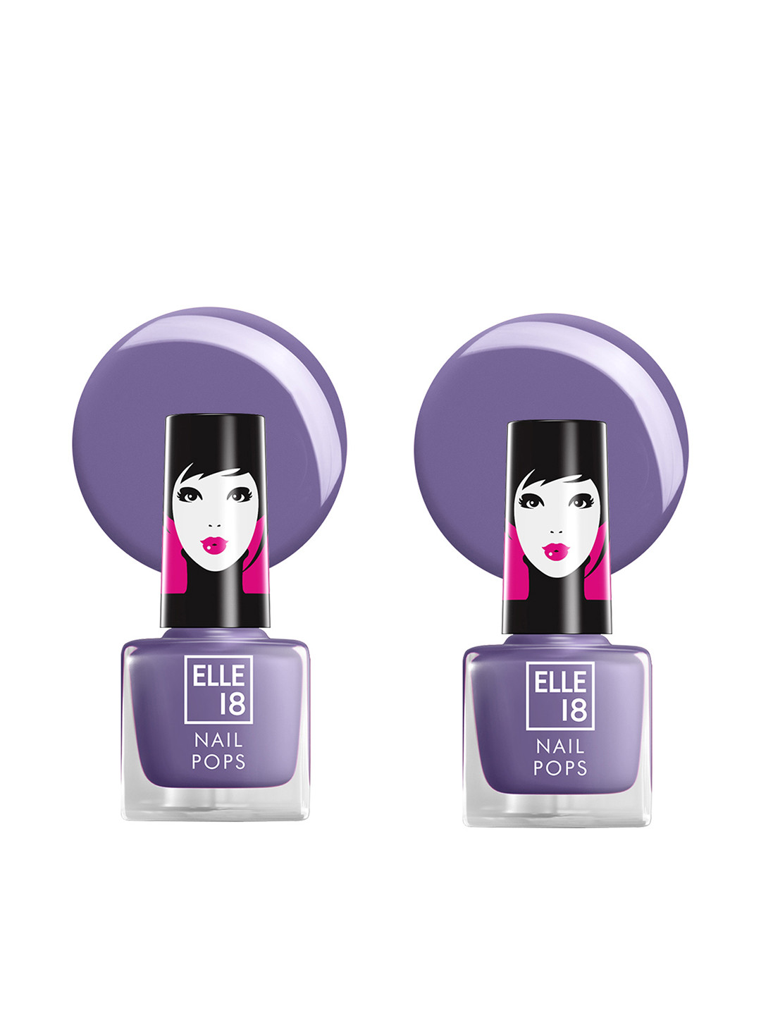 ELLE 18 Set Of 2 Nail Pops Long Lasting Nail Polish 5ml Each - Shade 186