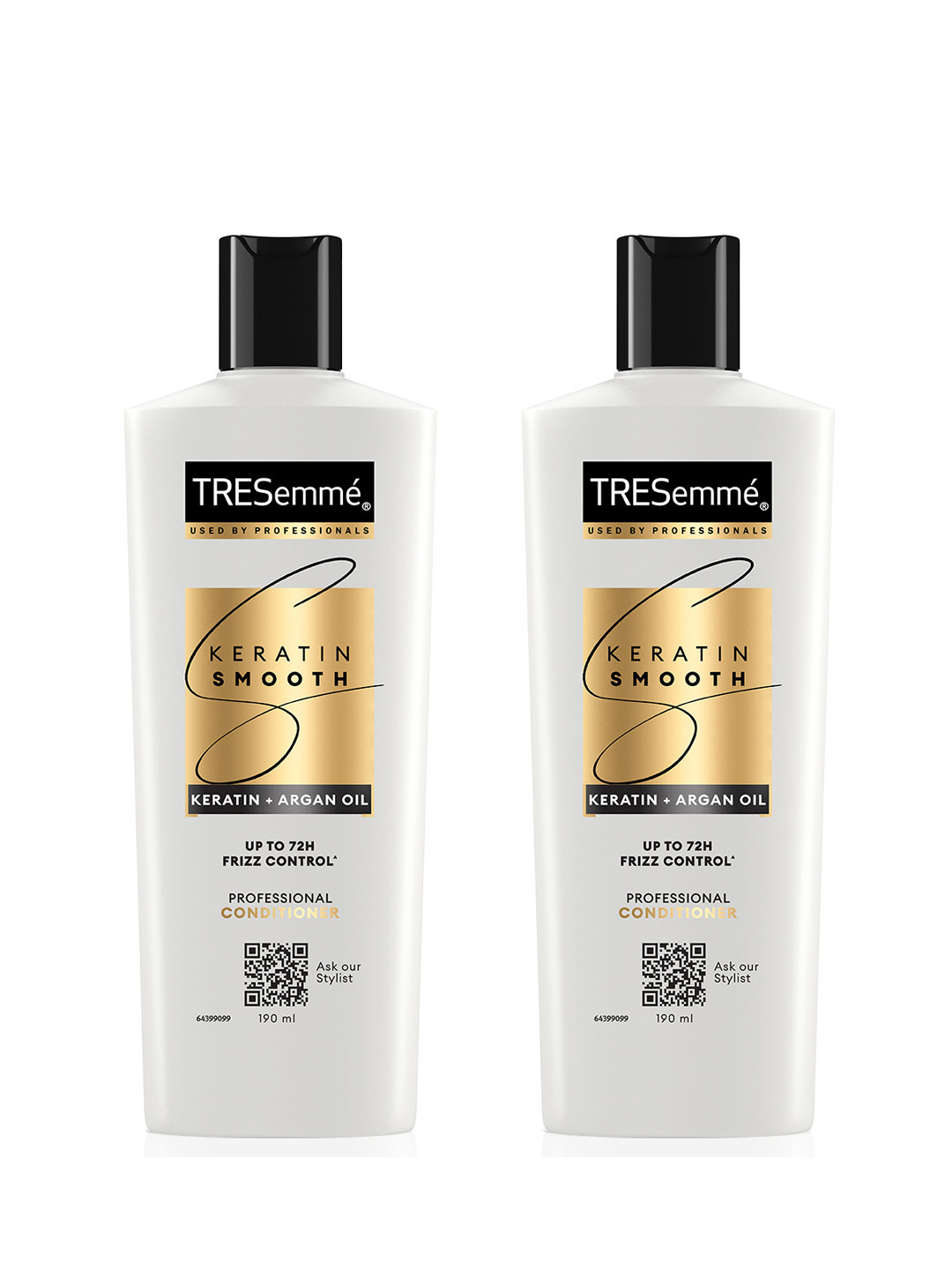 TRESemme Set of 2 Keratin Smooth Conditioner with Keratin for Straight Hair 190 ml Each