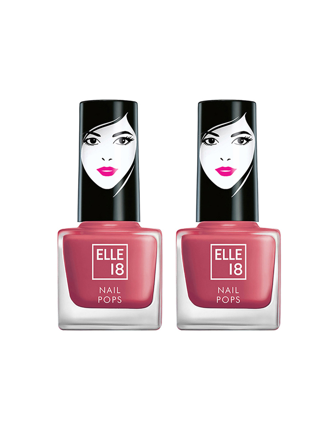 ELLE 18 Set of 2 Nail Pops Long Lasting Nail Color With Glossy Finish 5ml Each - 160