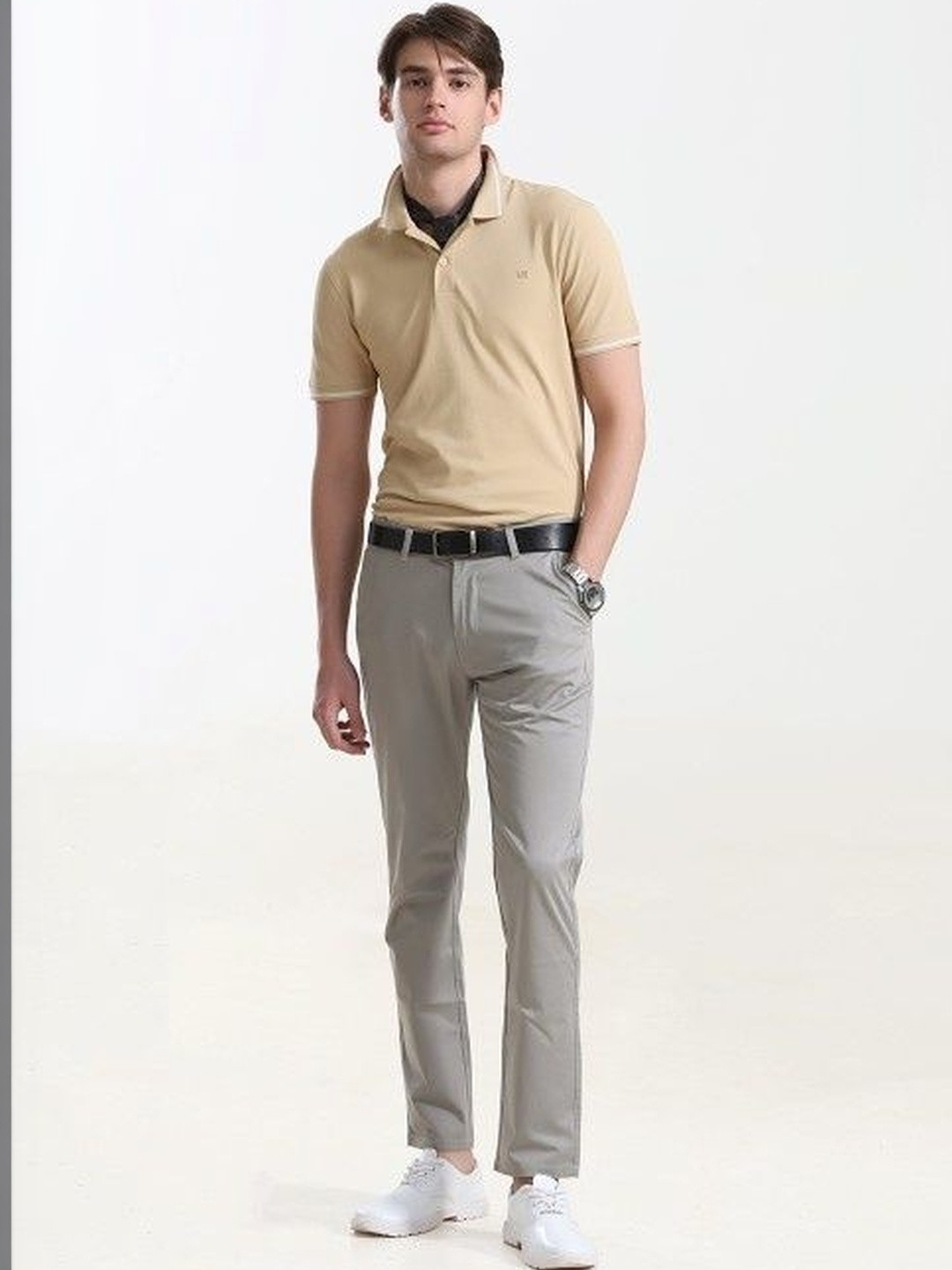 TURMS Men Casual Solid Polo Half Sleeves Water Repellent Odour Control Breathable Tshirt
